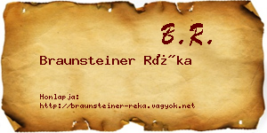 Braunsteiner Réka névjegykártya